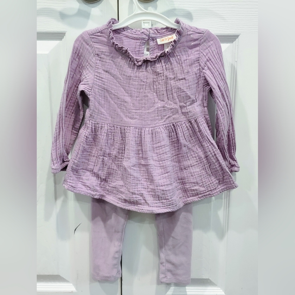 Cat & Jack Toddler Girl's Velour Pants Blouse Outfit